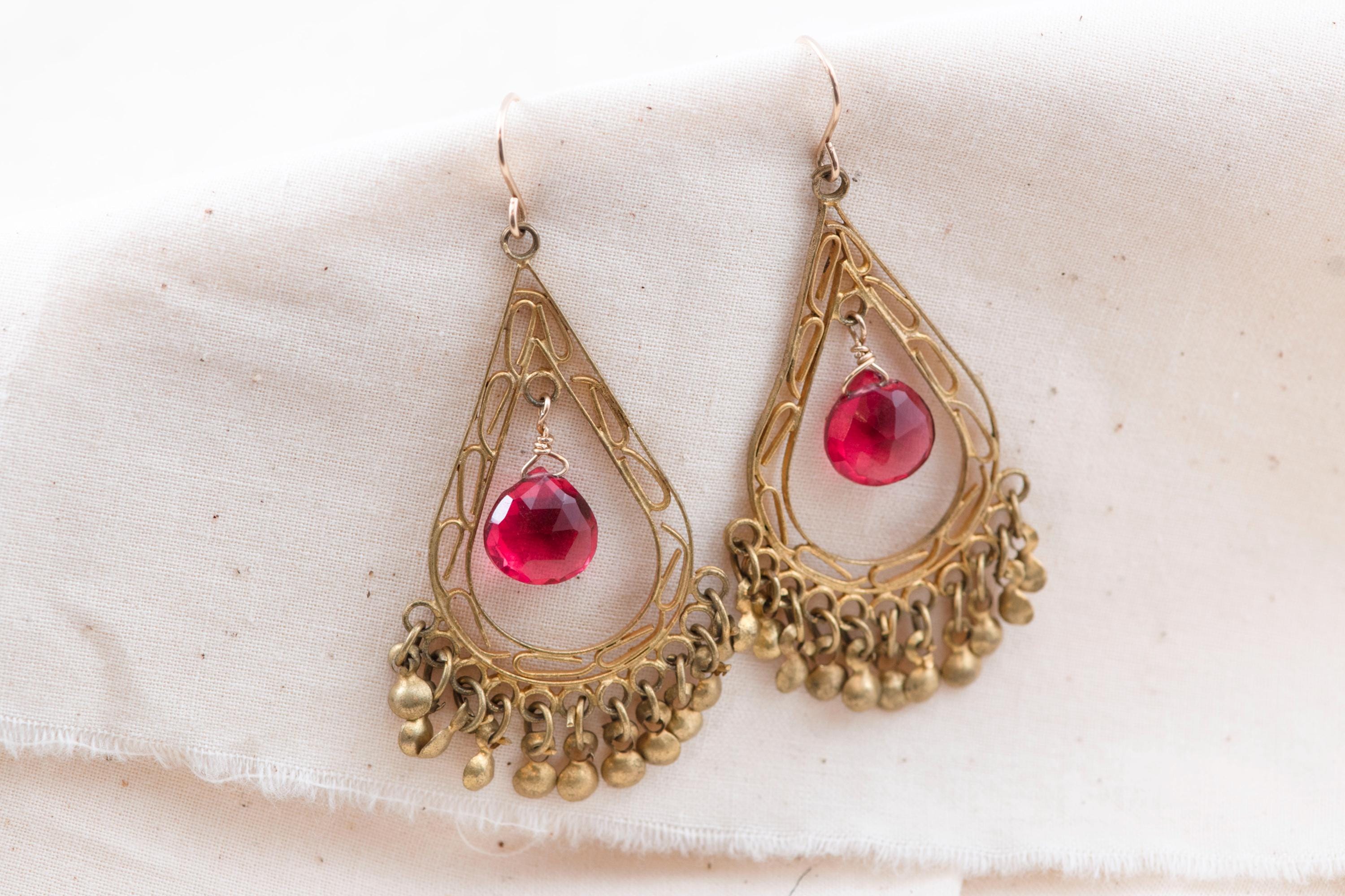 Vintage Mexican Filigree Chandelier Earrings