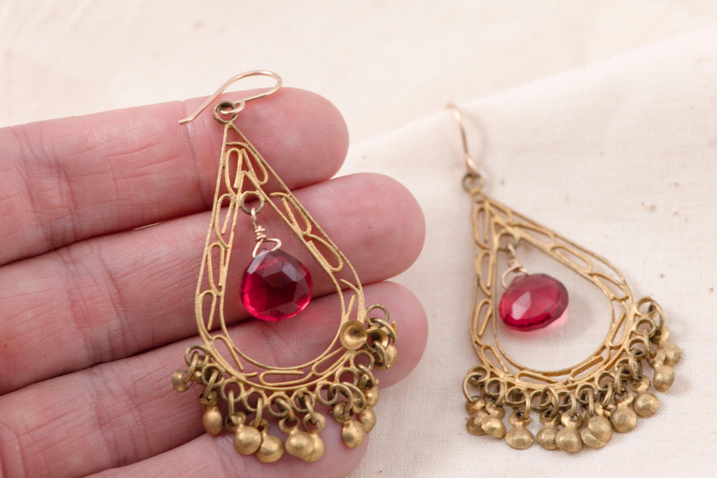 Vintage Mexican Filigree Chandelier Earrings