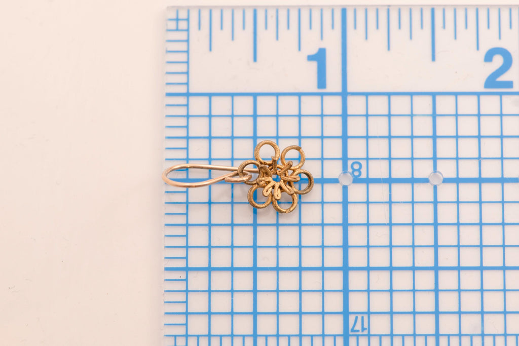 Vintage Mexican Filigree Flower Earrings