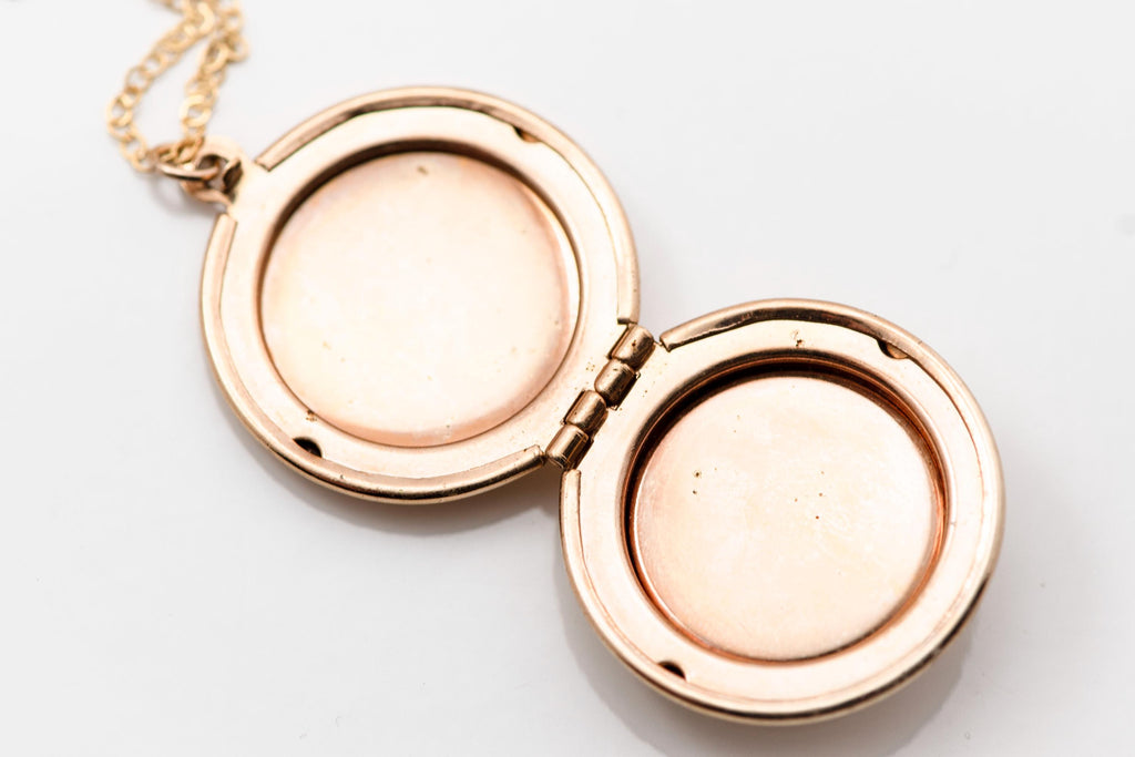 Vintage 1940s Gold-Fill Cameo Locket Necklace  Victorian Style Picture Frame Pendant  Personalized Engraving Option