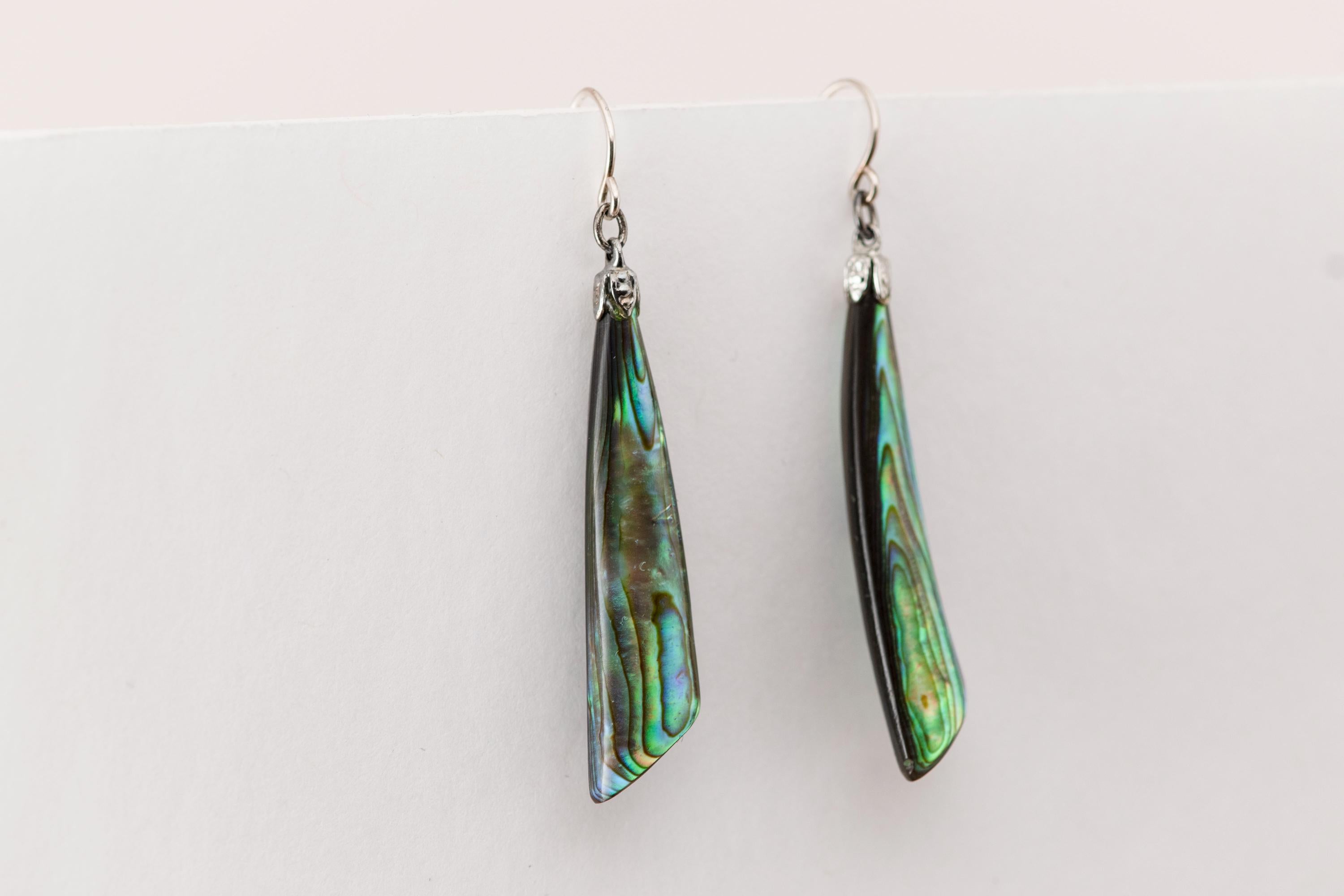 Vintage Abalone Shell Drop Earrings