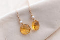 Vintage Faceted Glass & Pearl Dangle Earrings