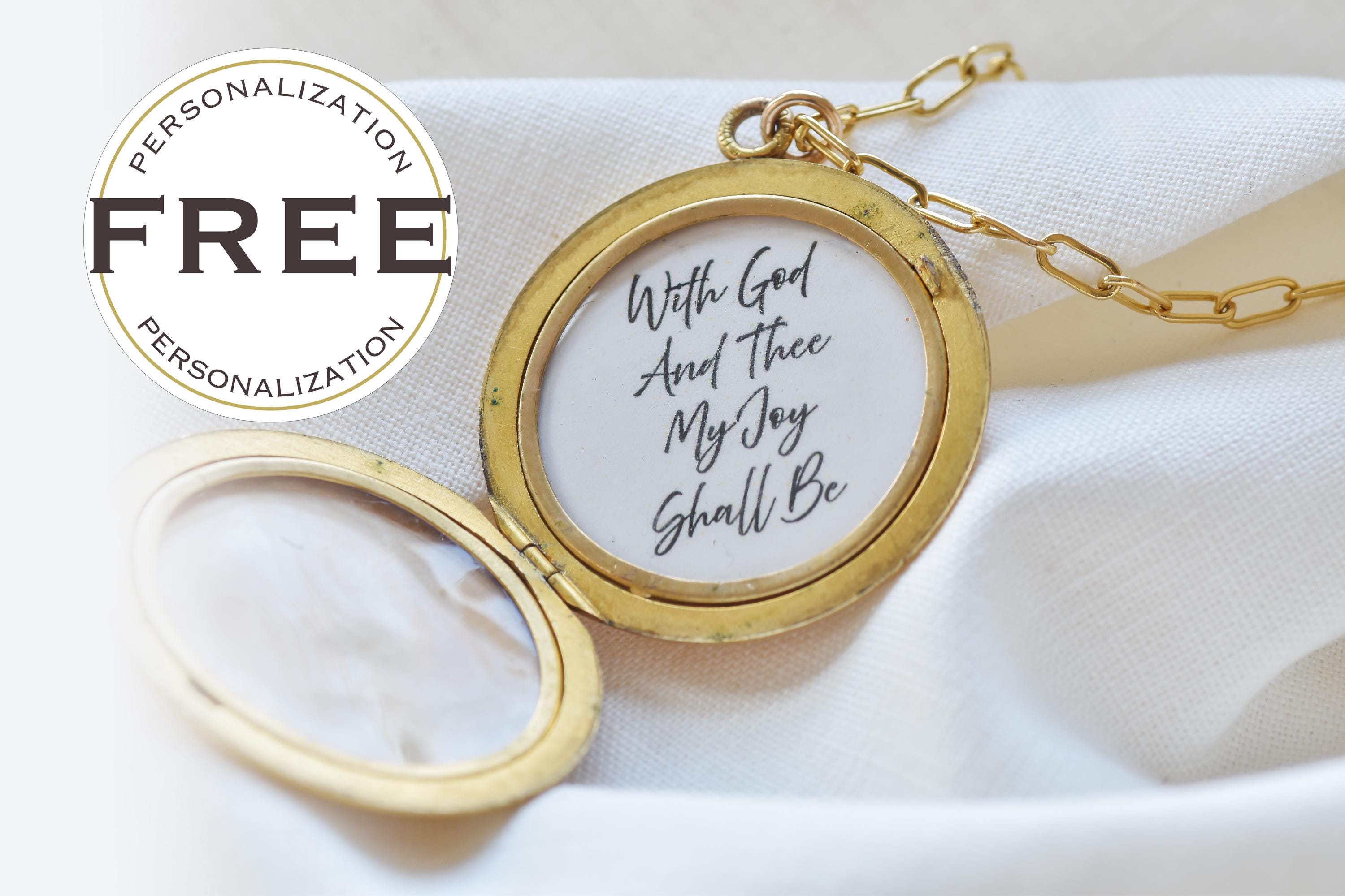 Victorian Heart Locket Necklace | 14k Gold Filled Chain, Engraved Antique