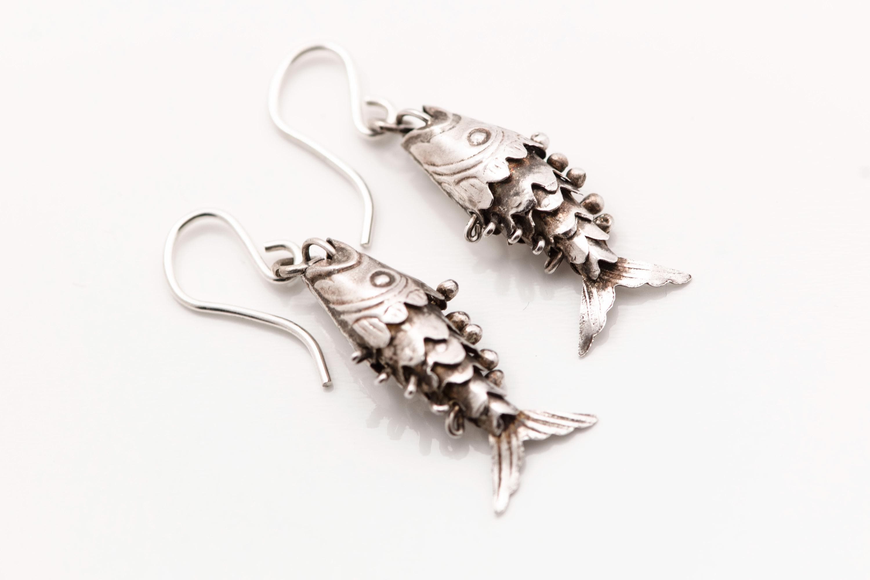 Vintage Articulated Fish Earrings