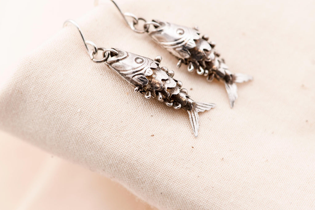 Vintage Articulated Fish Earrings