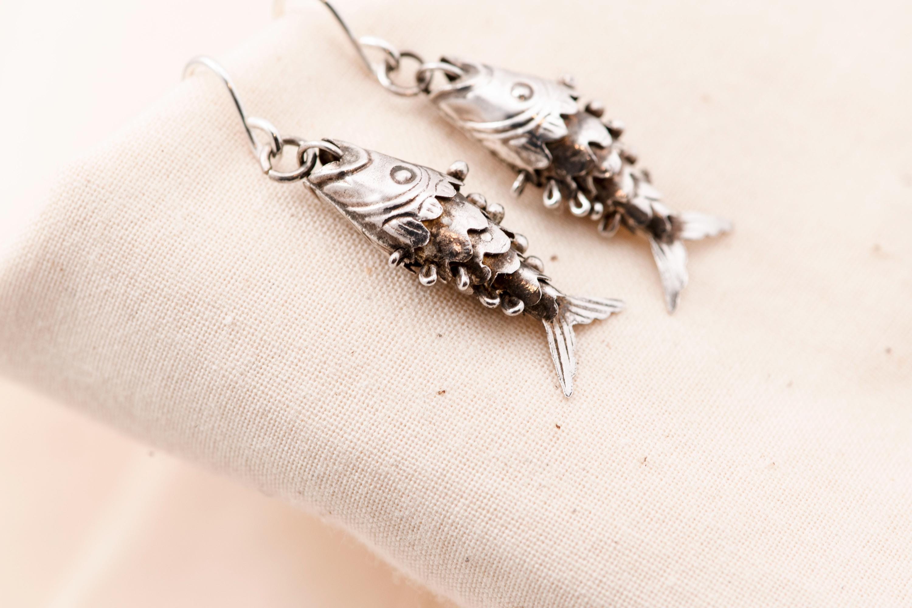 Vintage Articulated Fish Earrings