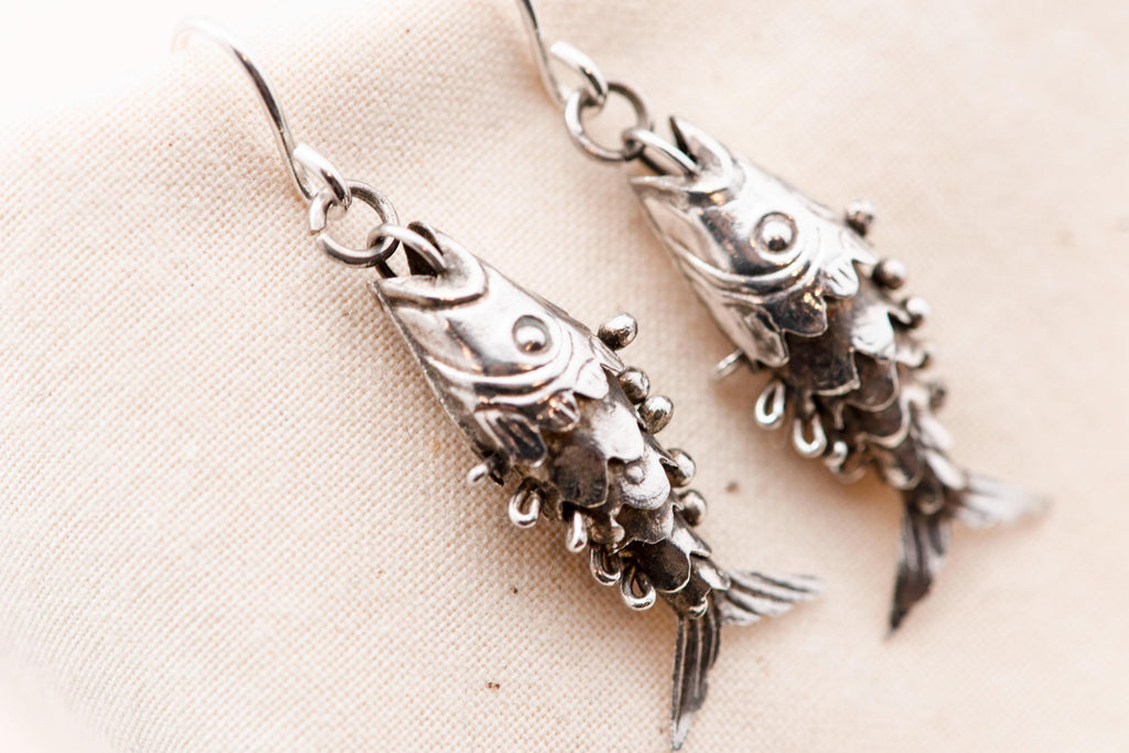 Vintage Articulated Fish Earrings