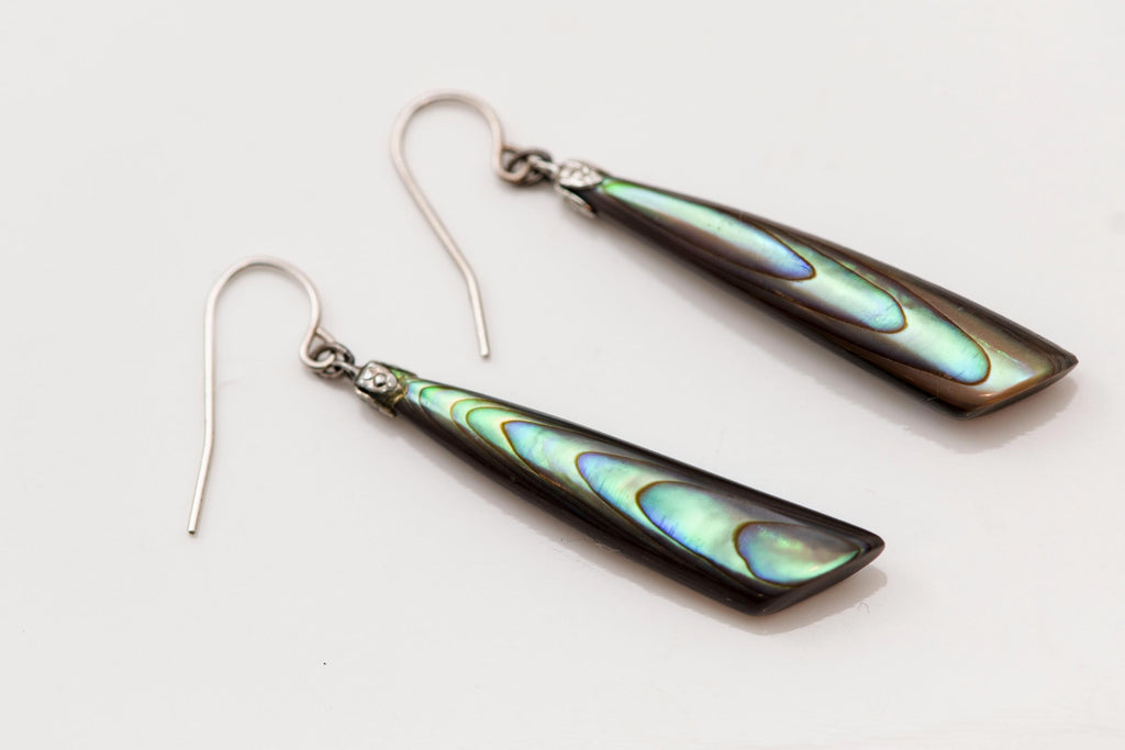 Vintage Abalone Shell Drop Earrings