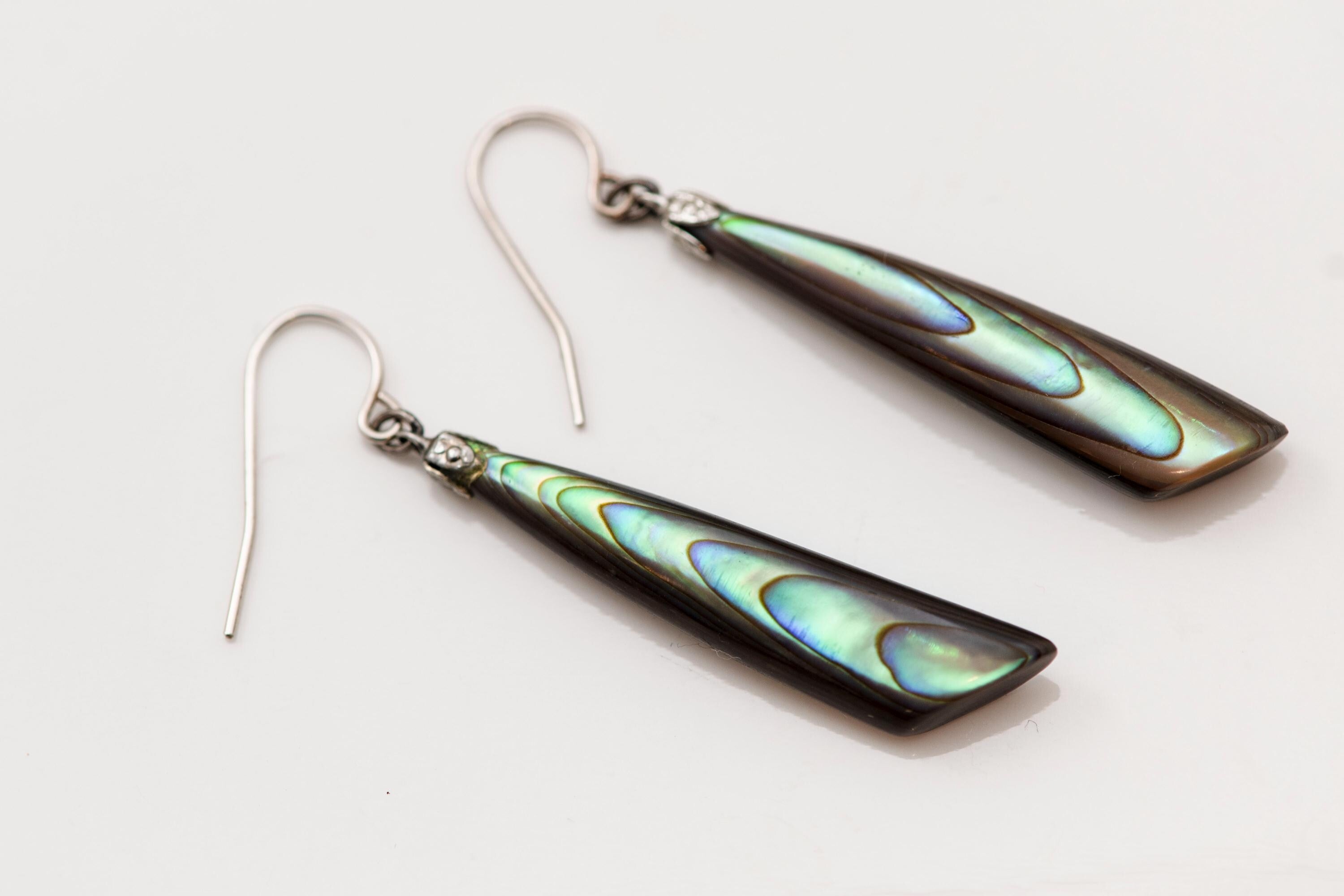Vintage Abalone Shell Drop Earrings