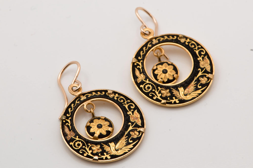 Vintage Damascene Earrings