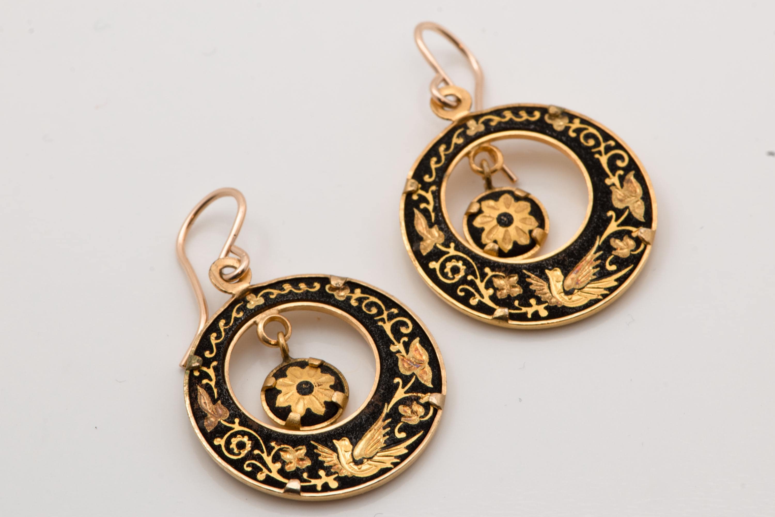 Vintage Damascene Earrings