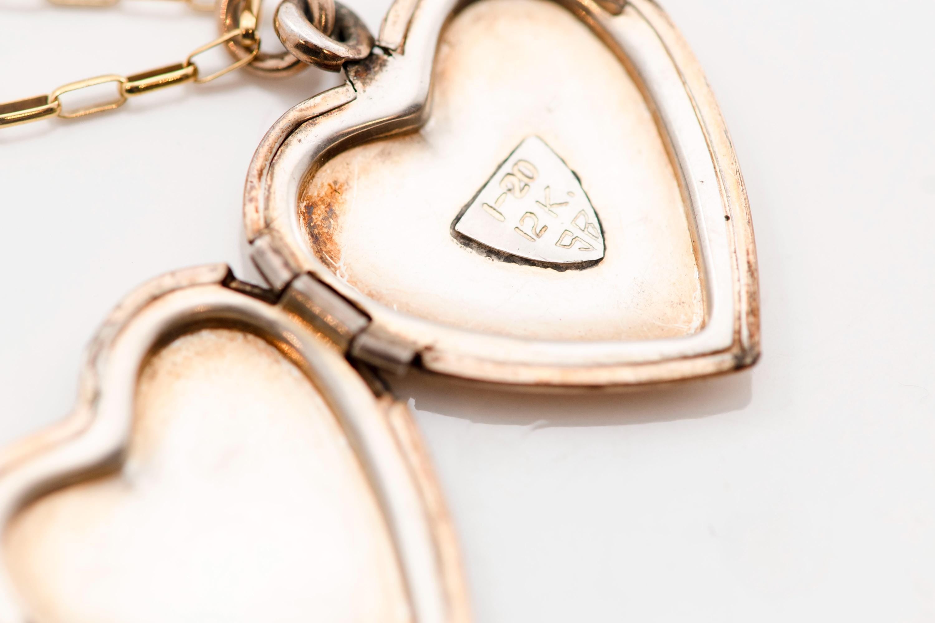 Antique Etched Heart Locket