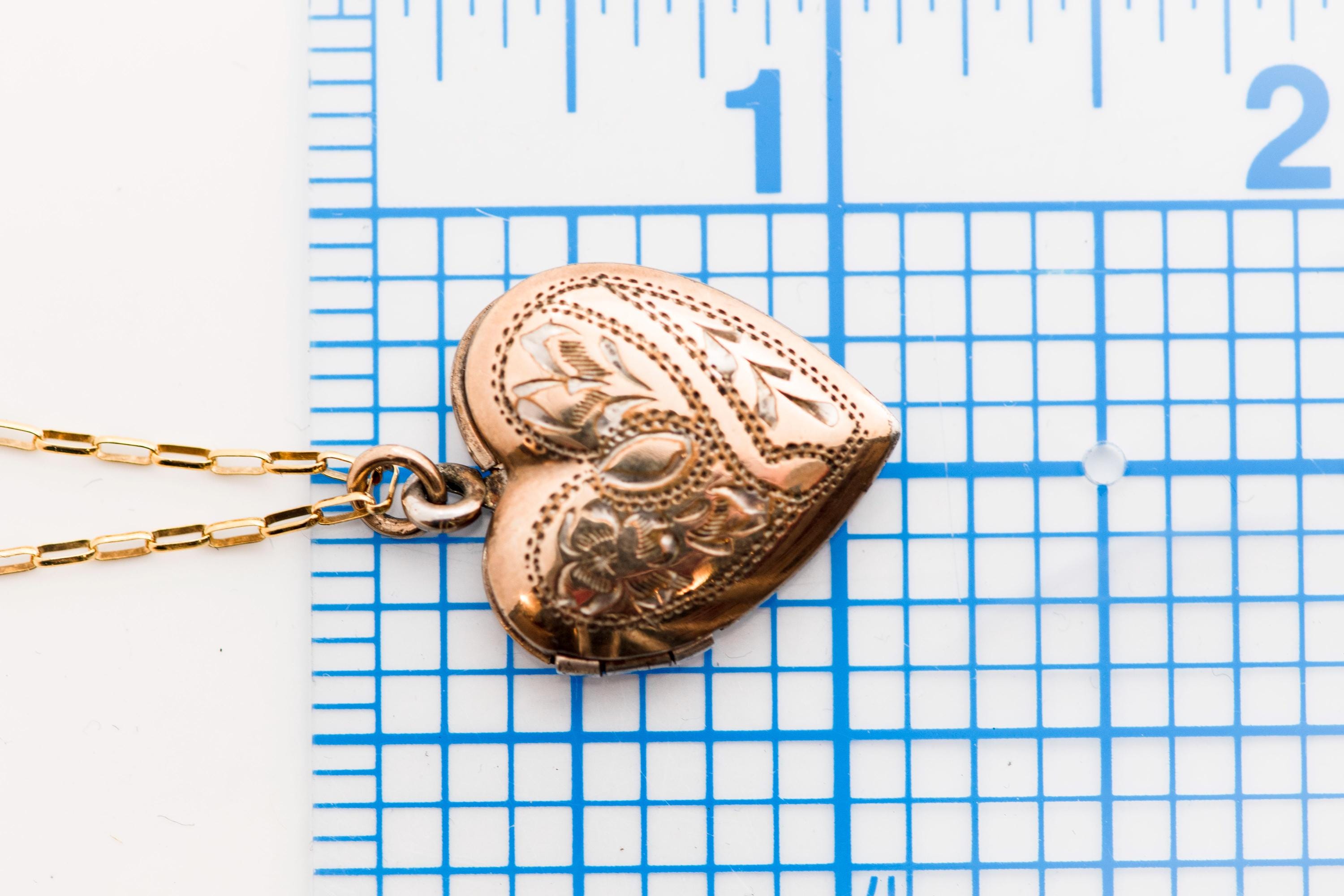 Antique Etched Heart Locket