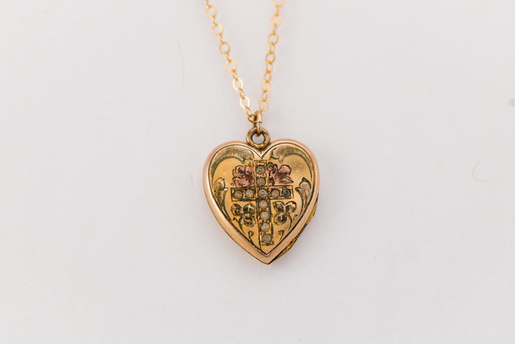 Vintage Cross Heart Locket