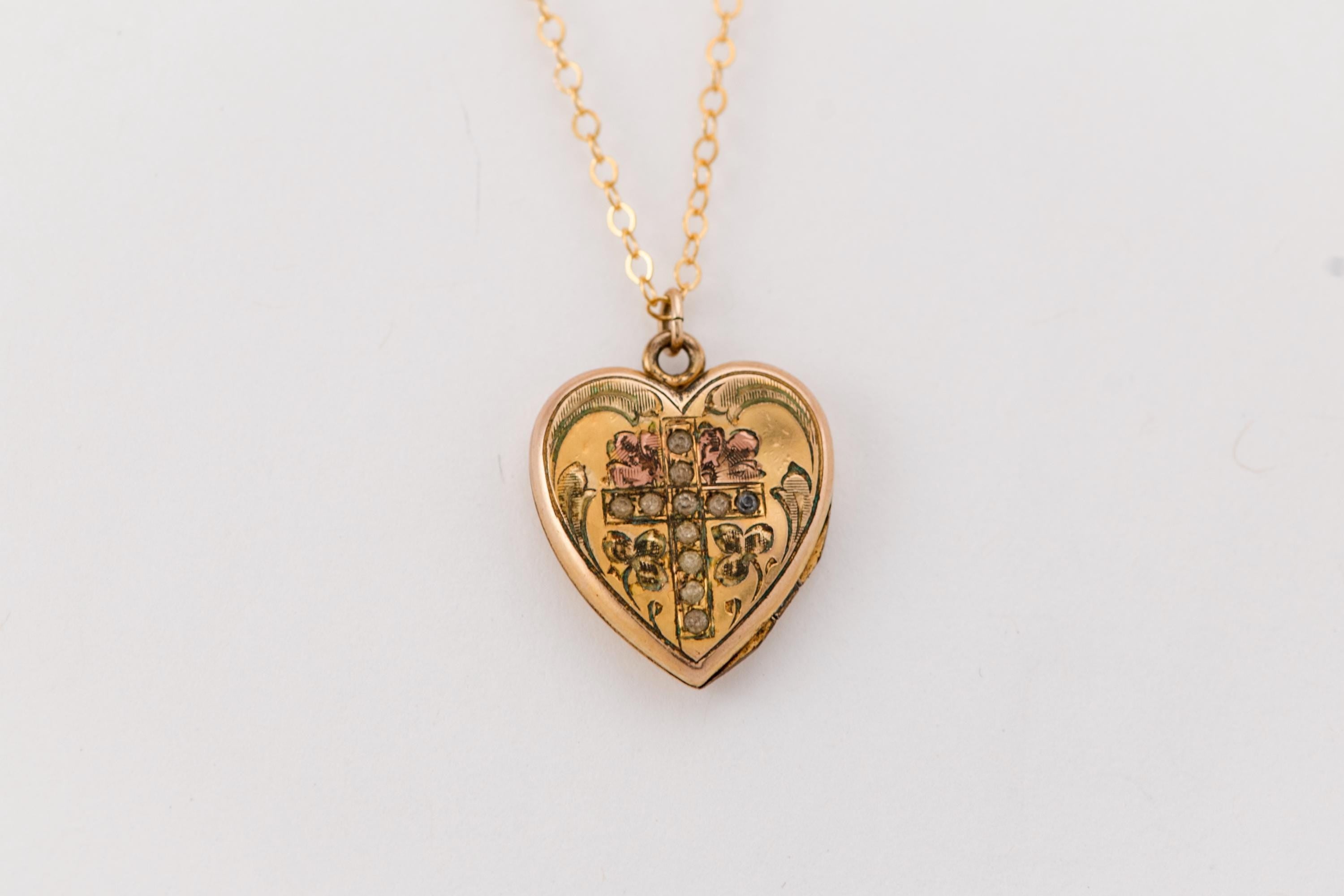 Vintage Cross Heart Locket