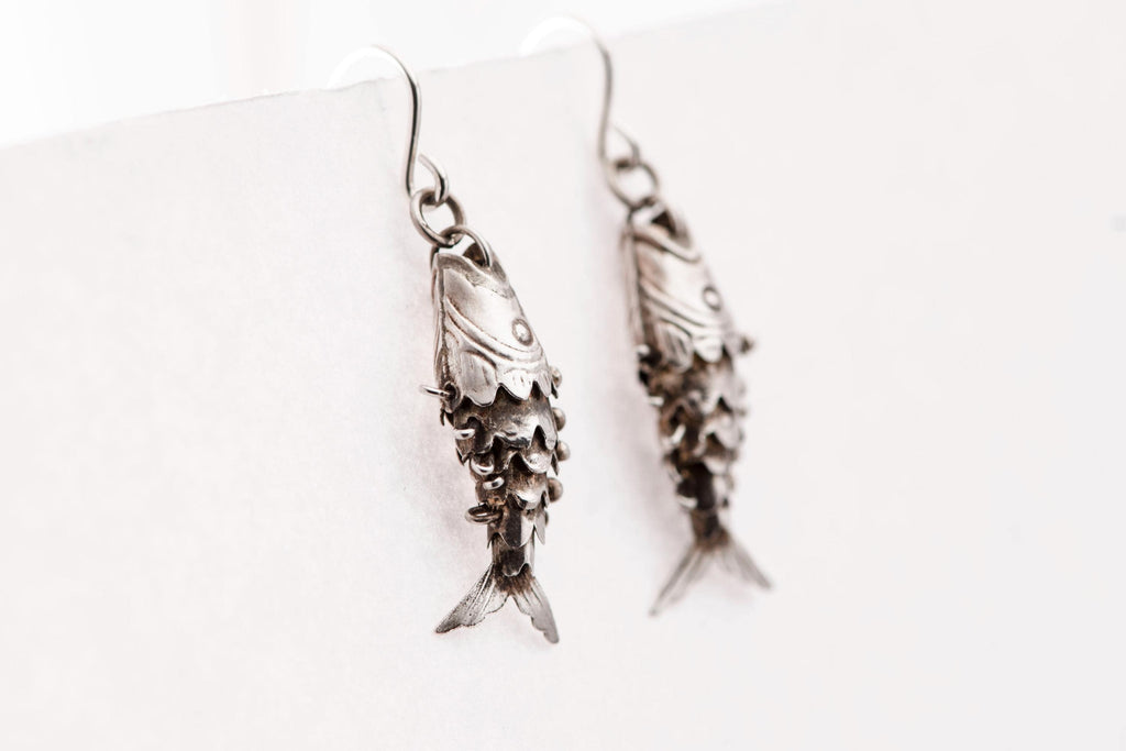 Vintage Articulated Fish Earrings
