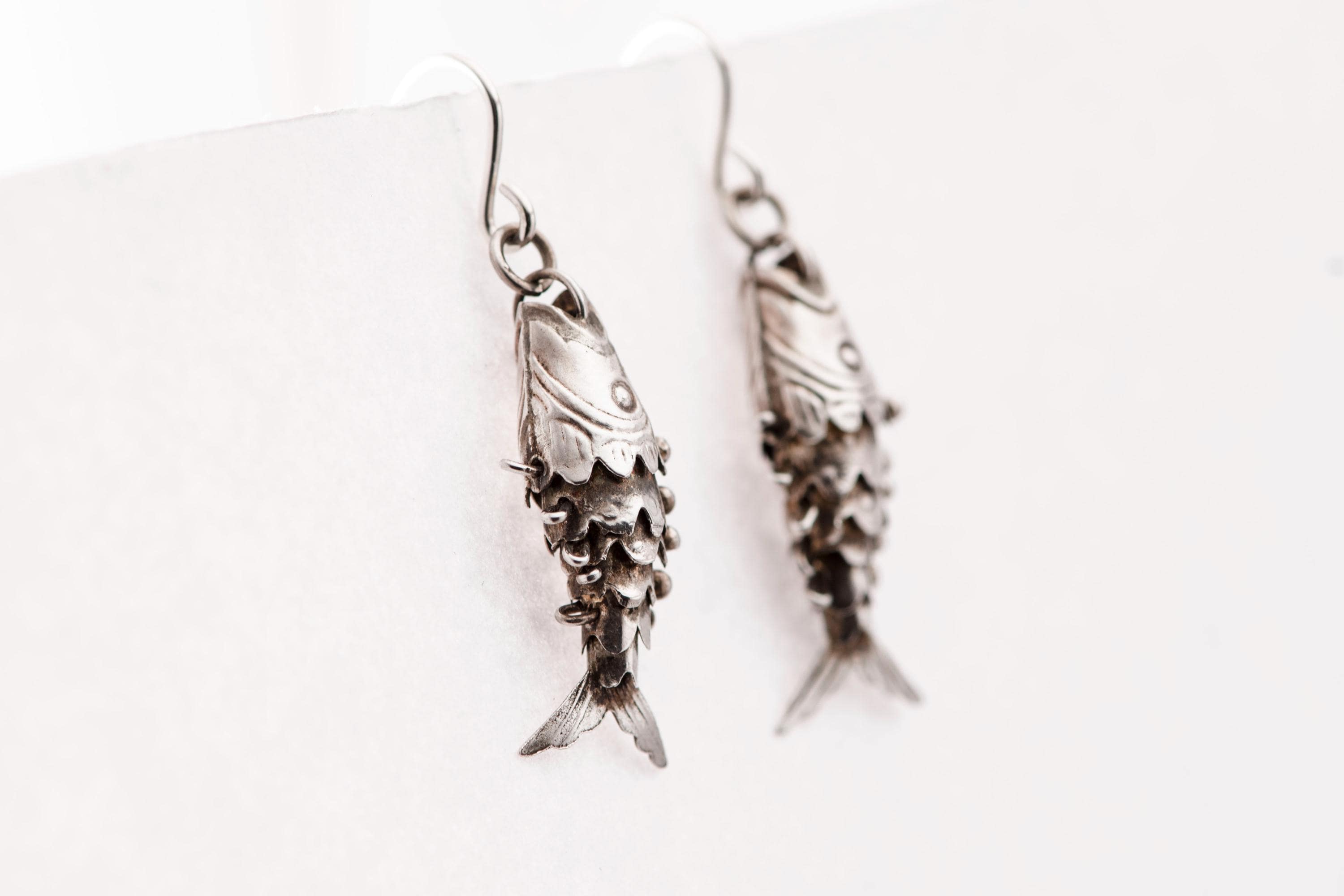Vintage Articulated Fish Earrings