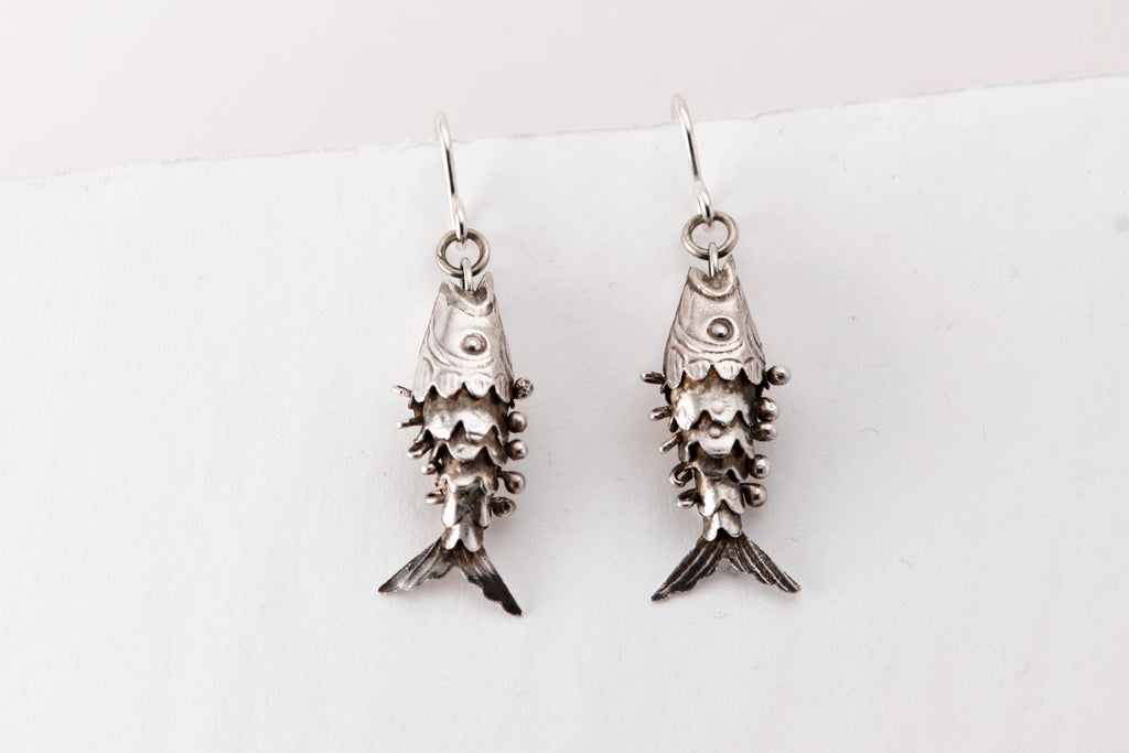 Vintage Articulated Fish Earrings