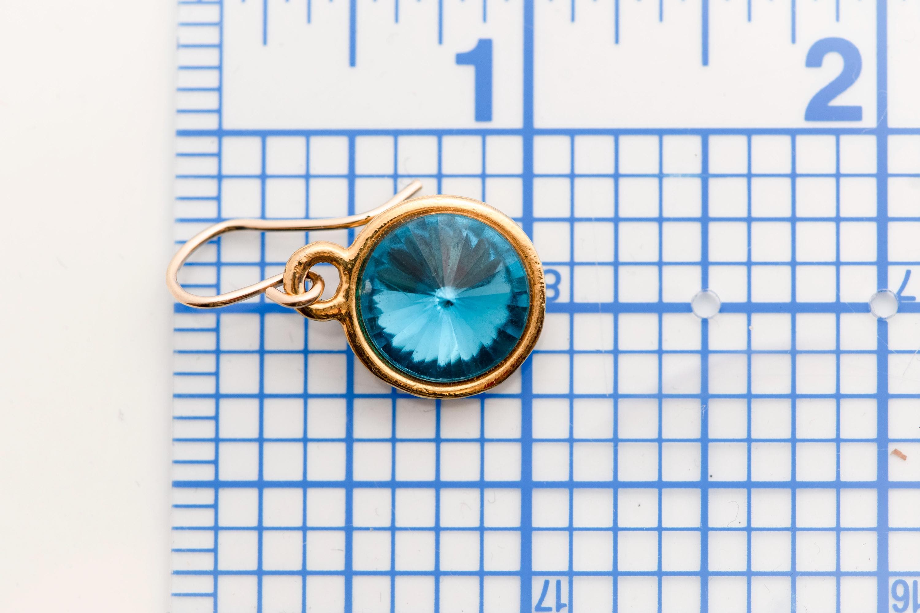 Vintage Teal Blue Gem Earrings