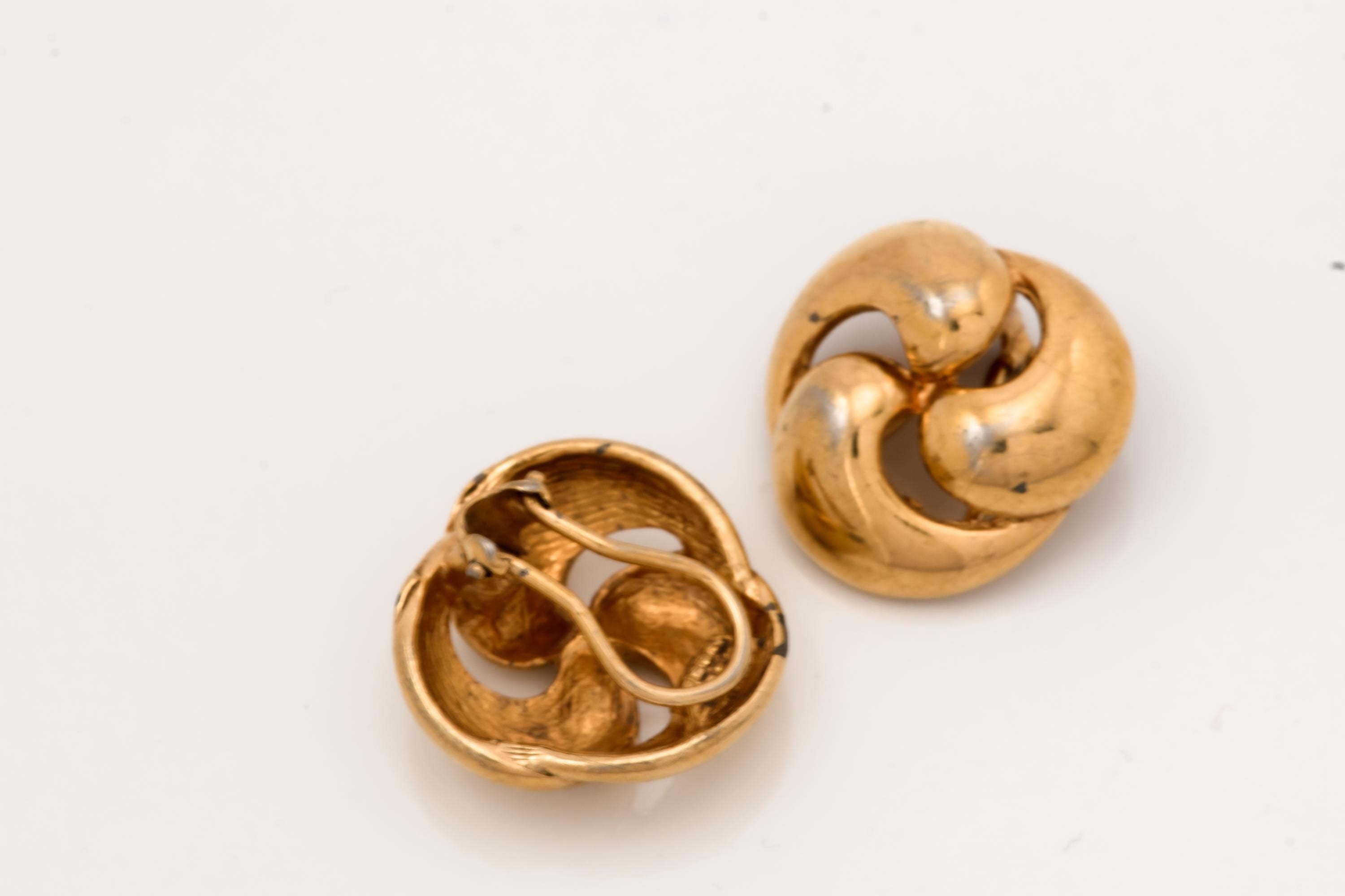 Vintage Knot Clip On Earrings