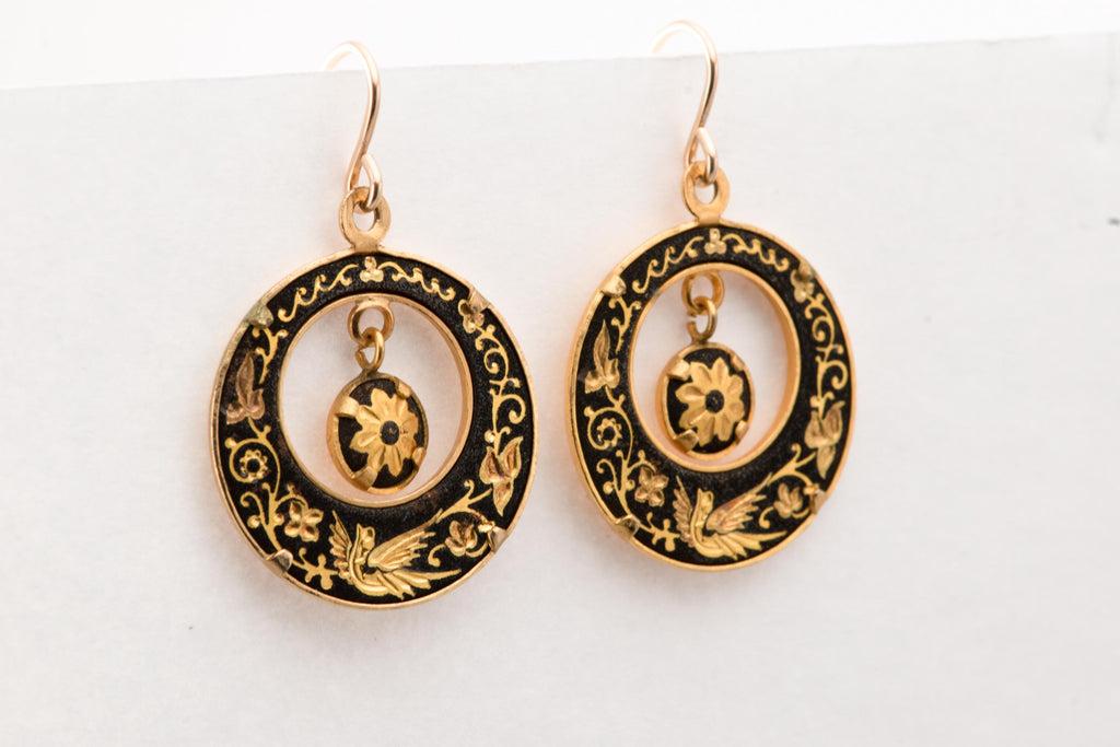 Vintage Damascene Earrings
