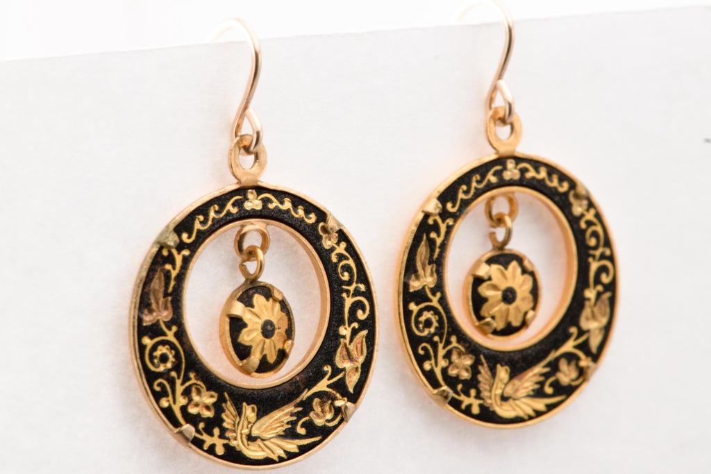 Vintage Damascene Earrings