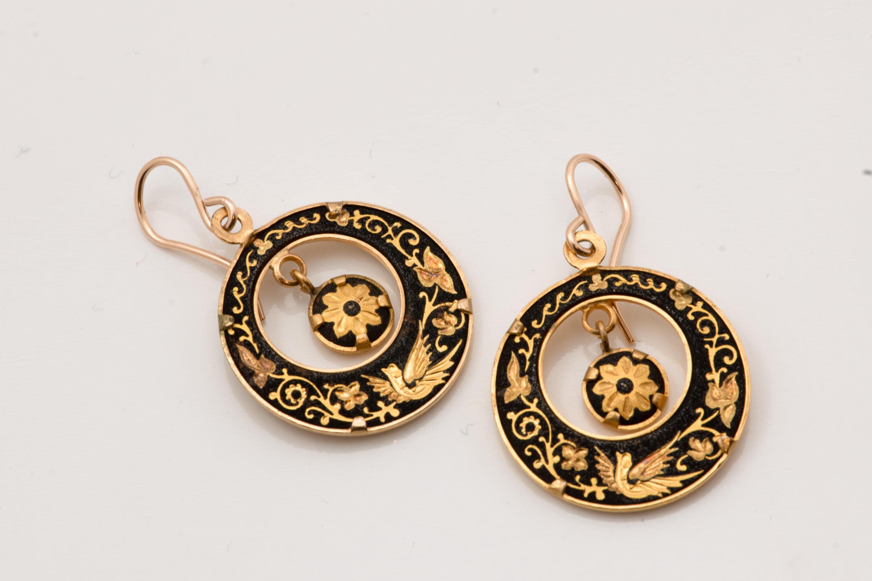 Vintage Damascene Earrings