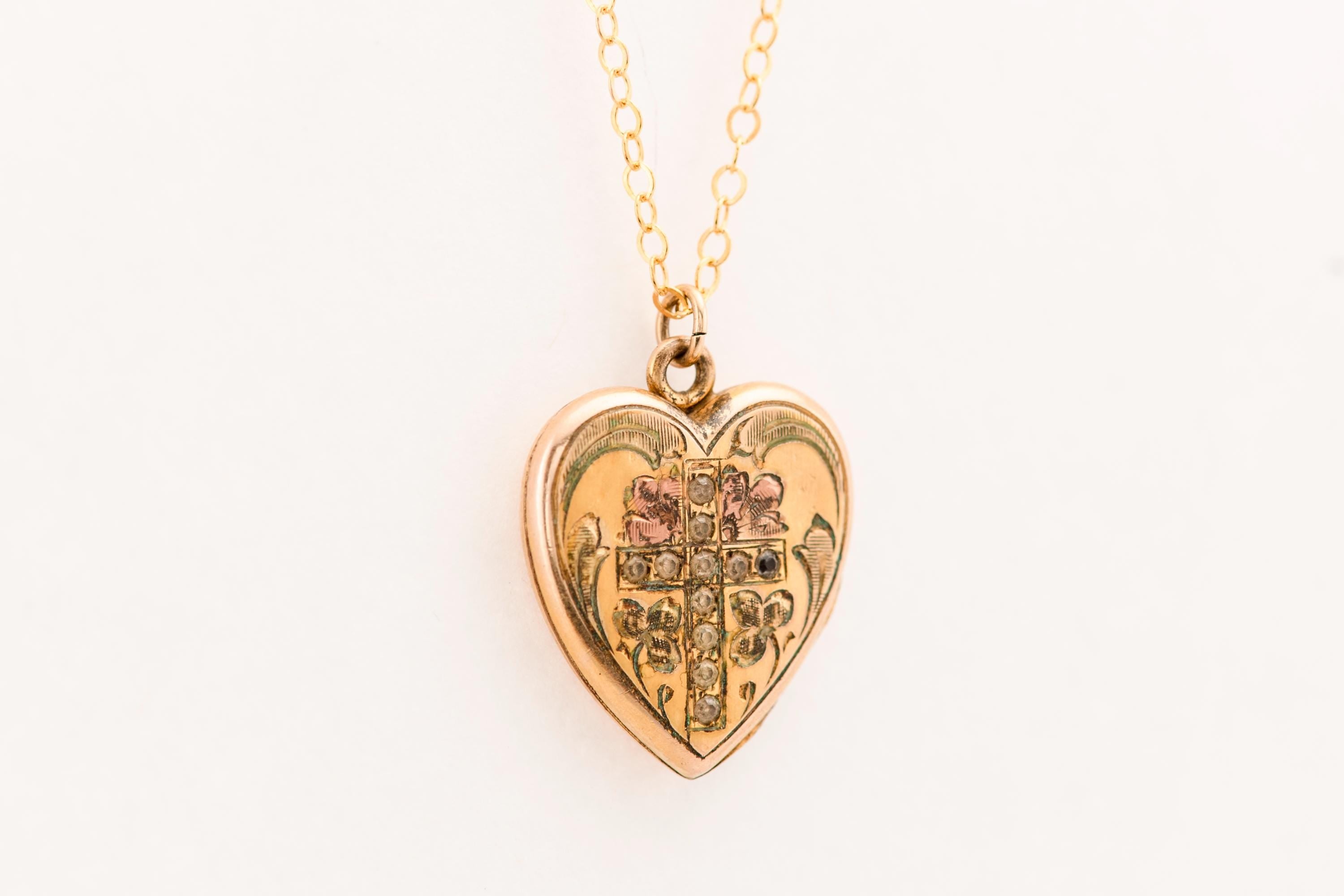 Vintage Cross Heart Locket