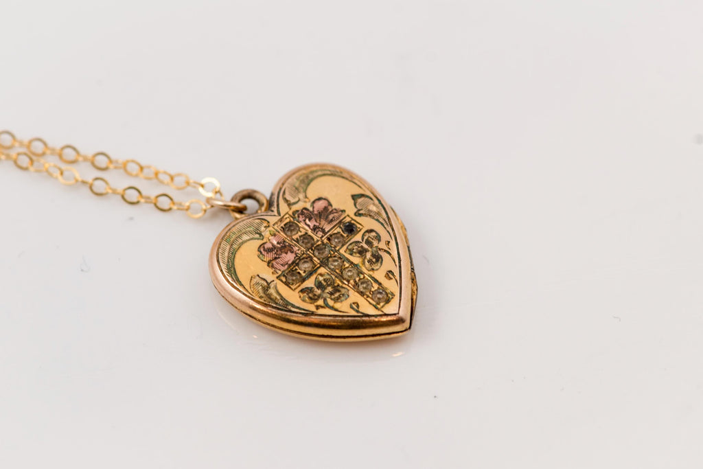 Vintage Cross Heart Locket