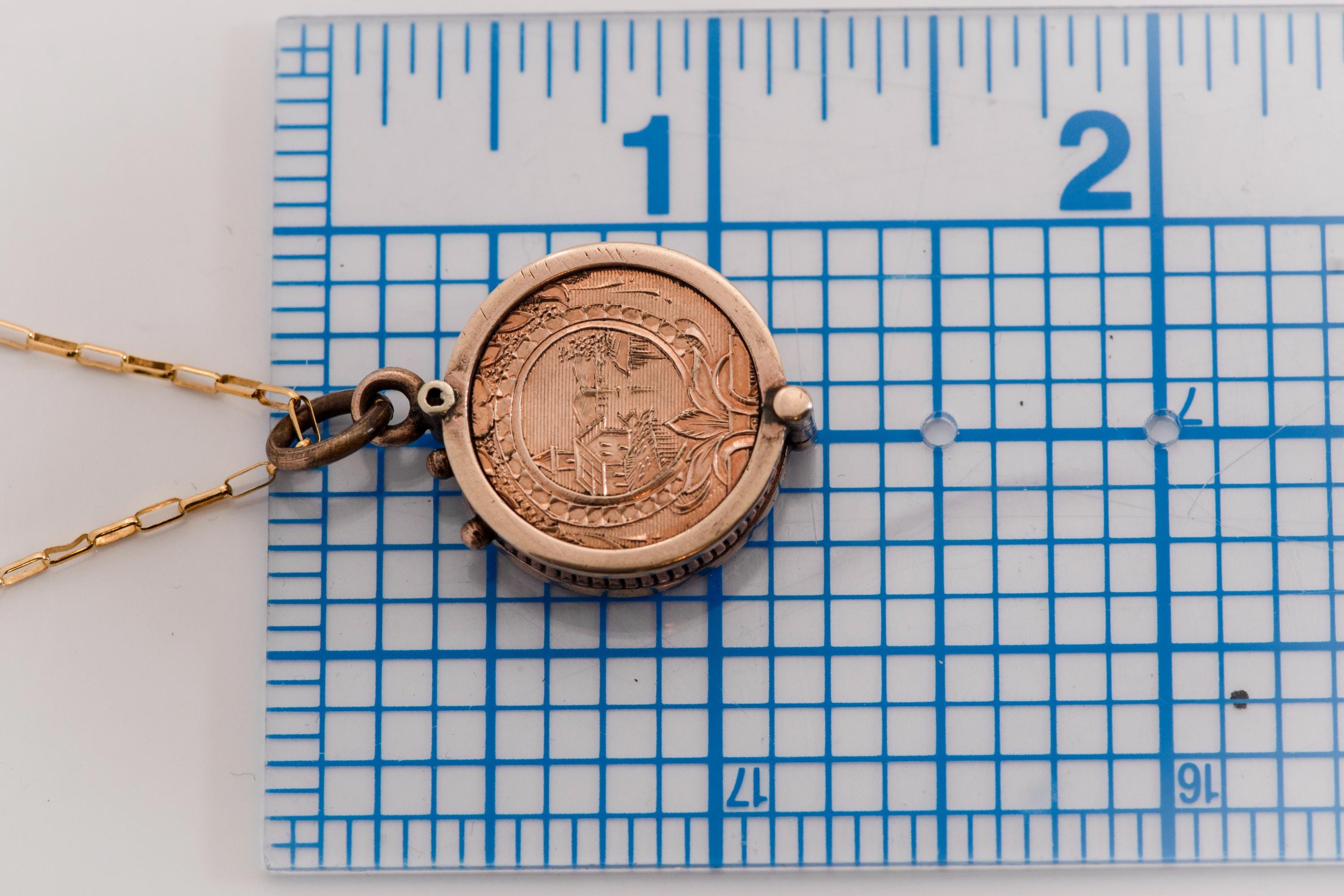 Antique Rolled Gold Locket Necklace | 1900s Keepsake, 14K Gold Fill Chain