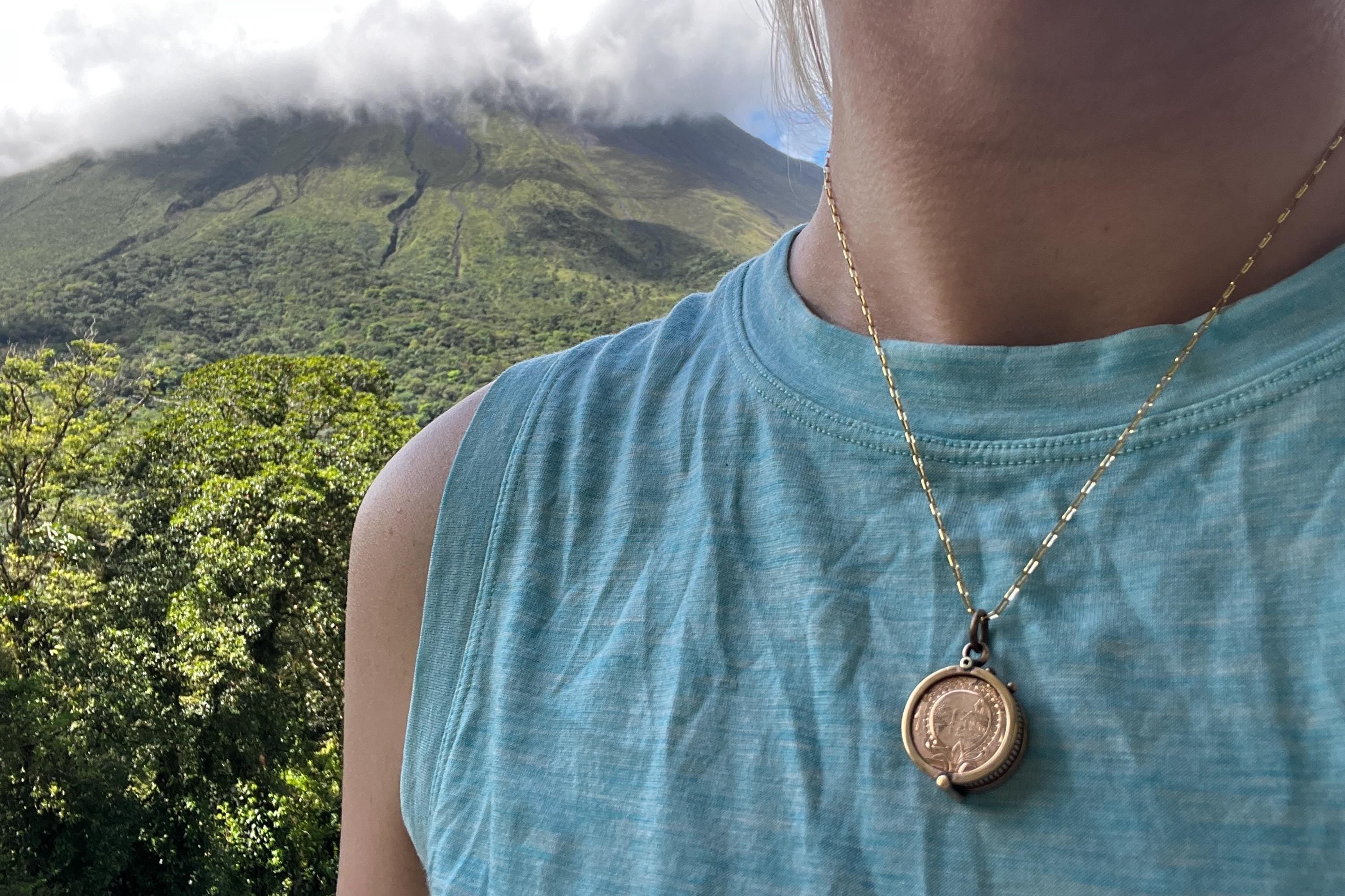 Antique Rolled Gold Locket Necklace | 1900s Keepsake, 14K Gold Fill Chain