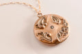 Antique Art Nouveau Locket Necklace | Gold Fill Floral Pendant, Monogram